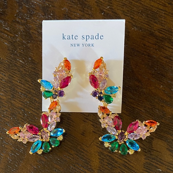 Kate Spade Multicolor Social Butterfly Rainbow Earrings - Picture 2 of 3